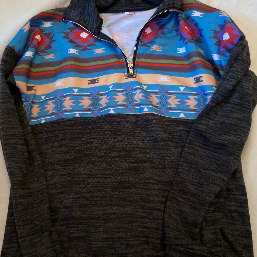 Half zip crew neck